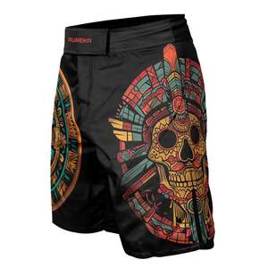 Pantalones cortos MMA para hombre, estampado de ondas, cintura elástica, entrenamiento de gimnasio, kickboxing, ligeros, de secado rápido, coloridos, para artes marciales mixtas - Product Image 6