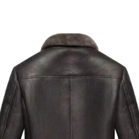 Veste longue d'hiver pour homme en cuir de mouton chaud, avec capuche en tissu de laine, service OEM, finition imperméable et respirante