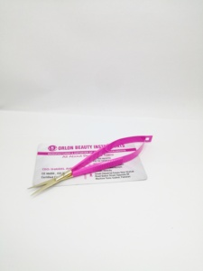 Wholesale Price Eyebrow Tweezers Custom Logo & Color Slanted Pointed Tweezers With Spring Scissor Ingrown Hair Plucking Tweezers - Product Image 4