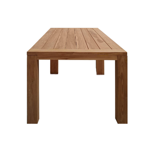 Table à manger rectangulaire de haute qualité en teck massif recyclé, au design naturel et magnifique. - Product Image 4