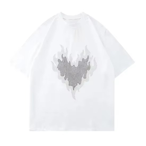 Camiseta de Alta Calidad con Pedrería Personalizada, 250 g/m², Algodón Orgánico, Corte Holgado, Estilo Urbano, Unisex, 100% Algodón - Product Image 5