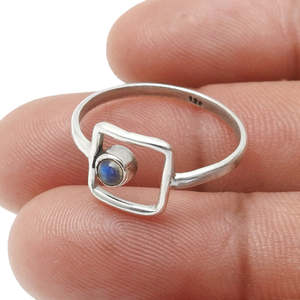 Beautiful Rainbow Moonstone Gemstone <b>Ring</b> Made From <b>925</b> Sterling <b>Silver</b> Brilliant Round Cut Gemstone Bohemian Jewelry For Her - Product Image 4