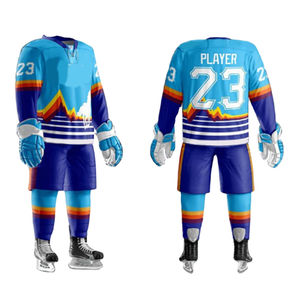 Service OEM en gros, uniforme de hockey sur glace personnalisé, séchage rapide, respirant, maillot imprimé par sublimation, nom et numéro de l'équipe, adulte, 100% - Product Image 1