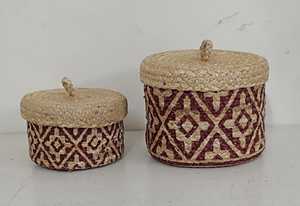 Panier de rangement en jute à marque privée avec poignées et panier tissé à la main avec couvercle pour fruits, jouets, vêtements et couvertures - Product Image 3