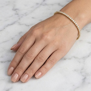 3.60CTW Princess Prong-<b>Set</b> Diamond Line Bracelet - Product Image 2