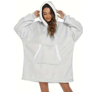 Hoodie en polaire Sherpa pour femme, qualité supérieure, long et confortable, super doux, chaud et douillet, idéal pour l'hiver, coupe oversize, manches longues, effet couverture. - Product Image 5