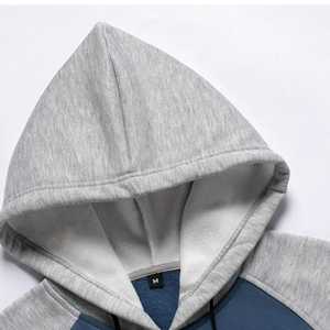 Unisex <b>Grey</b> Hooded <b>Sweatshirt</b> Oversized Fit Solid Color Casual Long Sleeve Knitted Cotton Pullover Winter 100% High Street - Product Image 6