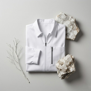 Blouse médicale pour hommes pour médecins et dentistes - Tissu sergé en bambou/polyester/spandex, coupe classique, uniforme d'hôpital durable - Product Image 4