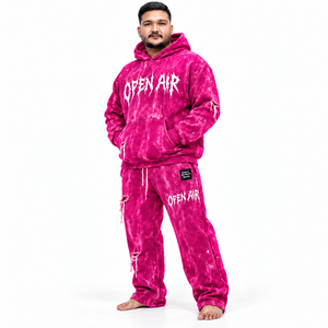 Ensemble sweat à capuche et pantalon tie-dye Rexfit pour homme – Survêtement streetwear en coton coupe ample longueur intégrale pour l'automne - Product Image 1