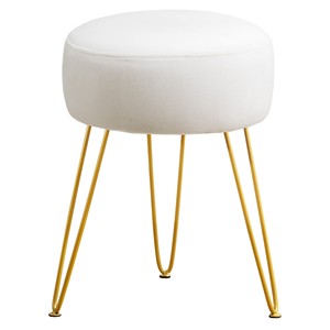 Pouf ottoman rembourré rose poudré avec quincaillerie en laiton - Vente en gros - Product Image 3