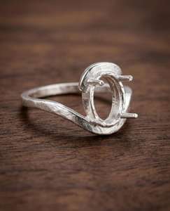 New Arrival 925 Sterling Silver 7x9mm Oval Semi Mount <b>Ring</b> Vintage Filigree <b>Blank</b> <b>Ring</b> Art Nouveau Gemstone Setting - Product Image 1
