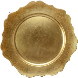 Plato de Presentación Dorado con Diseño Floral para Decoración de Mesa de Boda, Plato de Servicio de Lujo, Apto para Alimentos, en Stock, MOQ Bajo - Product Image 5