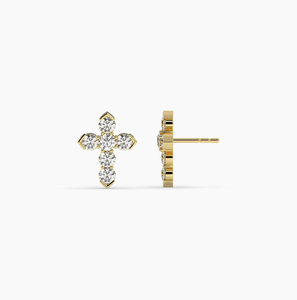 Premium 14KT Yellow Gold Lab Created Diamond <b>Stud</b> <b>Earrings</b> IGI Certified Gold Plated Luxury <b>Fine</b> Jewelry Collection - Product Image 3
