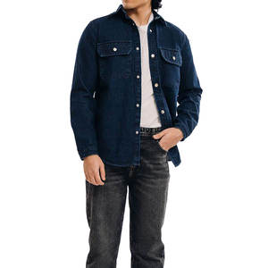 Chemises en jean imprimées style western pour hommes grandes tailles, chemises en coton tricoté à manches longues, chemises de style western pour hommes en gros - Product Image 2