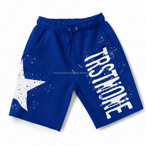 Shorts de sport vintage en molleton bouclette délavé à l'acide pour homme – Idéal pour l'été et le jogging - Product Image 5