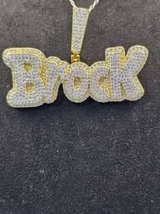 Colgante de Letra de Moissanita Hip Hop que Pasa la Prueba del Diamante, Joyería Hip Hop, Colgante de Plata 925, Colgante de Letra Inicial Bicolor Personalizado - Product Image 6