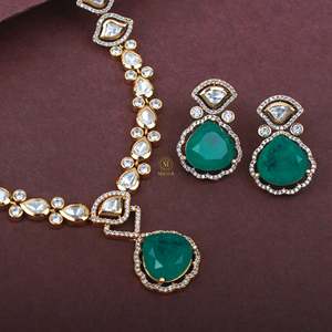 Tushi Polki Necklace Set-Fine Jewelry Set - Product Image 4