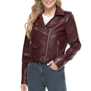 Chaqueta de cuero genuino estilo motero clásico para damas, lo último en moda, ropa casual para mujer, chaquetas de cuero para mujer - Product Image 5