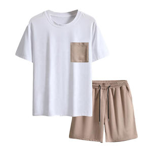 Conjuntos de Verano para Hombre, Camiseta Casual de Manga Corta y Pantalones Cortos, Conjunto Sólido de 2 Piezas, Ropa de Verano para Hombre - Product Image 6