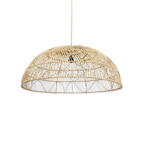 Wholesale Natural Rattan Lampshade Half Sphere Wicker Pendant <b>Light</b> Cover Rustic Mushroom Hanging <b>Chandelier</b> Shade for Hotel Caf - Product Image 1