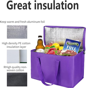 Sacs isothermes réutilisables en aluminium imperméable non tissé, personnalisables, pour la livraison de nourriture - Product Image 2