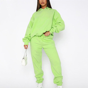 Conjunto Deportivo de 2 Piezas para Mujer, Sudadera con Capucha Verde Holgada y Pantalones Jogger, Marca Privada, Venta al Por Mayor, MOQ Bajo, Alta Calidad - Product Image 6