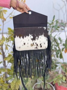 Nuevo Bolso de Piel Auténtica con Flecos, Bolso Bandolera de Cuero Repujado a Mano, Estilo Bohemio Gitano, Hecho a Mano, Multiusos - Product Image 4