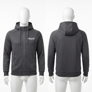 Sudadera con Capucha Premium de Forro Polar para Barbería, Color Gris Oscuro, Manga Raglán, Logotipo Personalizado, Ecológica, Impermeable, Ropa de Trabajo para Hombre de Otoño - Product Image 1