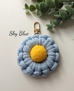 Flower Shape Macrame <b>Keyring</b> Handmade Boho Style Decorative Keychain for School And College Backpack Decoration Charm From India - Product Image 3