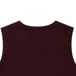 Camiseta sin mangas para hombre, color granate oscuro, diseño minimalista con logo, chaleco informal de verano, camiseta deportiva para gimnasio, entrenamiento, musculación, ropa deportiva de algodón - Product Image 6
