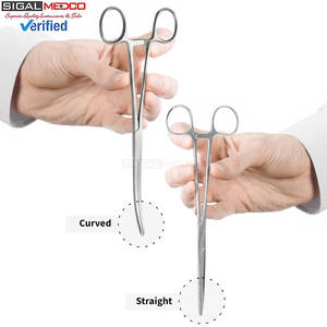 Juego de 2 Pinzas Hemostáticas Rochester Premium de 12 Pulgadas, Rectas y Curvas, con Tres Posiciones de Bloqueo, Manuales, de Acero Inoxidable Alemán - Product Image 2