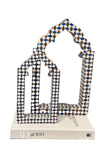 Exquisito Adorno Colgante de Luna Creciente con Diseño de Mezquita, Incrustado a Mano, Elegante Decoración Islámica para el Hogar, Celebración Festiva - Product Image 2