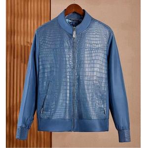 URBANGAZER Men's 100% Polyester Thick Leather <b>Jacket</b> Stand Collar Covered Button <b>Patchwork</b> Design Windproof Breathable - Product Image 3