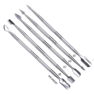 1 pièce Repousse-cuticules double tête en acier inoxydable antidérapant pour manucure et nail art, accessoire de suppression des cuticules - Product Image 1