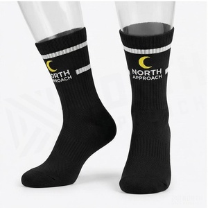 North Approach Crew <b>Socks</b> <b>Black</b> Breathable Running <b>Socks</b> for Adults Summer Season - Product Image 3