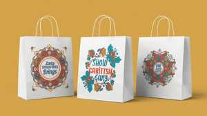 Water Based Ink <b>Textile</b> SOS Paper Bags Environmental Friendly Printing for Custom Boutique Brand Marketing and Identity - Product Image 2