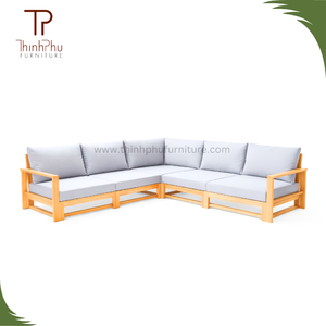 EDEN Ensemble de canapés de jardin contemporains en bois d'acacia, 6 pièces, écologiques, avec coussins imperméables, pliables, pour hôtels et villas - Product Image 5