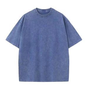 เสื้อยืดโอเวอร์ไซส์ลายกราฟิกแบบย้อมสีเอซิดสำหรับผู้ชาย ผ้าฝ้าย 100% สไตล์วินเทจ สตรีทแวร์ พิมพ์ลายโลโก้ แฟชั่น - Product Image 1
