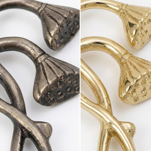 Tirador de Mueble Decorativo Floral de Lujo en Latón Macizo con Diseño de Lirio de los Valles para Uso en Hoteles Modernos, Tirador Botánico para Cajones - Product Image 4