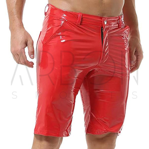 Shorts en cuir pour hommes de couleur rouge brillant, qualité supérieure, service OEM ODM, meilleur fournisseur, prix de gros, 2026 - Product Image 5