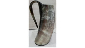 Handmade Wolf Carved Horn <b>Beer</b> Mug Vintage Design For Adults Gift - Product Image 4