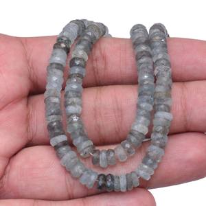 Cuentas Heishi facetadas de aguamarina musgosa AAA+ de 5mm-6mm, discos espaciadores de piedras semipreciosas de aguamarina natural para joyería - Product Image 5