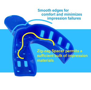 Juego profesional de 12 bandejas de impresión dental de plástico azul real, kit de bandejas espaciadoras desechables premium para seguimiento # 4 Inferiores Medianos - Product Image 2