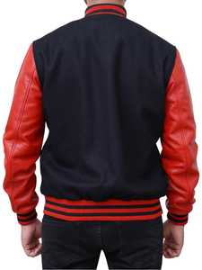 Blouson Bomber Homme Personnalisé de Haute Qualité en Laine, Cuir, Polaire et Toile, Col Montant, Coupe-Vent et Respirant pour l'Hiver - Product Image 2