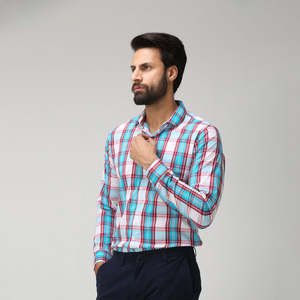 Chemises à carreaux pour hommes personnalisées en gros, chemises décontractées en coton fin à manches longues pour hommes, prix abordable, logo et design personnalisés - Product Image 2