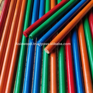 Fulmex FM-BR Color PVC Coated Eucalyptus <b>Wood</b> Broom & Dustpan Set with Palm Stick Vietnam Origin - Product Image 2