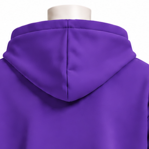 Purple Mens <b>Zip</b> Up <b>Hoodie</b> Chenille Letter Patch Heavyweight Fleece Oversized Casual Streetwear Sweatshirt with Kangaroo <b>Pockets</b> - Product Image 4