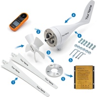 Kit Générateur Éolien 400W 12V à 5 Pales avec Contrôleur de Charge, Système de Production d'Énergie Éolienne à Axe Vertical pour Vente en Gros