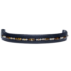 Correa ecuestre de cuero de vaca 100% auténtico, diseño de perlas de caballo, para cejas, fabricante al por mayor, diseño personalizado, todos los colores disponibles - Product Image 1