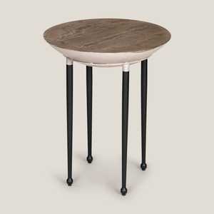 Table d'appoint ronde de la collection Casa moderne avec pieds en métal noir, design contemporain, meubles durables pour la maison, utilisation dans le salon - Product Image 1
